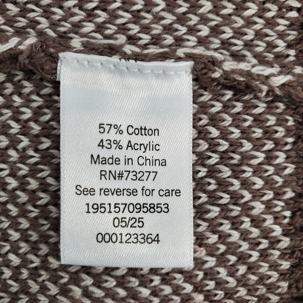 Sonoma Goods For Life Birdseye Crewneck Sweater Mens Small Tan Brown Textured